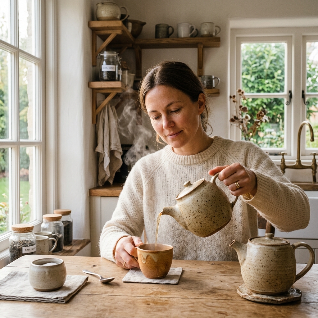 A calm scene representing slow living in nature